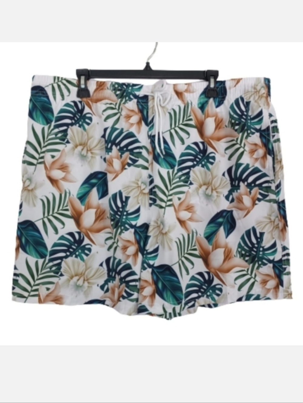 Biwisy Men's 2XL Tropical Island Palm Leaf Swimsuit Shorts Swimwear Trunks NWT